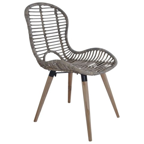 Krzesła stołowe, 4 szt., brązowe, naturalny rattan Krzesła stołowe, 4 szt., brązowe, naturalny rattan