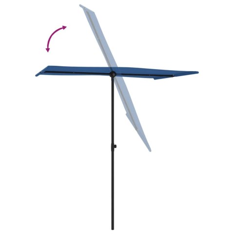 Parasol ogrodowy na aluminiowym słupku, 180x110 cm, niebieski Parasol ogrodowy na aluminiowym słupku, 180x110 cm, niebieski