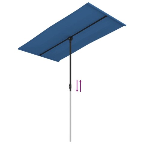 Parasol ogrodowy na aluminiowym słupku, 180x110 cm, niebieski Parasol ogrodowy na aluminiowym słupku, 180x110 cm, niebieski