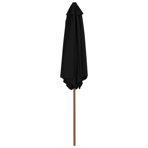 Parasol ogrodowy na drewnianym słupku, czarny, 270 cm Parasol ogrodowy na drewnianym słupku, czarny, 270 cm