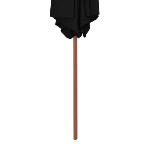 Parasol ogrodowy na drewnianym słupku, czarny, 270 cm Parasol ogrodowy na drewnianym słupku, czarny, 270 cm