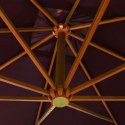  Parasol ogrodowy wiszący, na jodłowym słupku, bordowy, 3x3 m