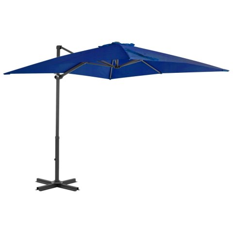  Parasol wiszący z aluminiowym słupkiem, 250x250 cm, niebieski