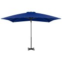  Parasol wiszący z aluminiowym słupkiem, 250x250 cm, niebieski