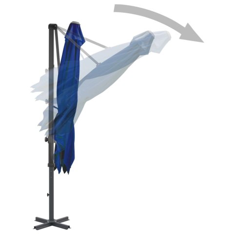 Parasol wiszący z aluminiowym słupkiem, 250x250 cm, niebieski Parasol wiszący z aluminiowym słupkiem, 250x250 cm, niebieski