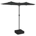  Podwójny parasol ogrodowy z LED, antracytowy, 316x240 cm
