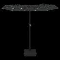  Podwójny parasol ogrodowy z LED, antracytowy, 316x240 cm