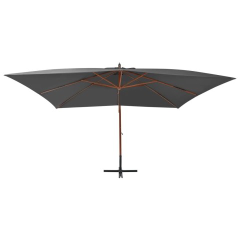 Wiszący parasol z drewnianym słupkiem, 400x300 cm, antracytowy Wiszący parasol z drewnianym słupkiem, 400x300 cm, antracytowy