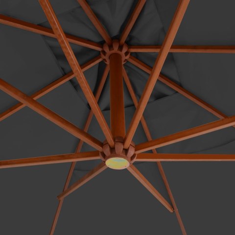 Wiszący parasol z drewnianym słupkiem, 400x300 cm, antracytowy Wiszący parasol z drewnianym słupkiem, 400x300 cm, antracytowy