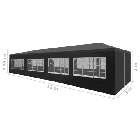 Namiot imprezowy, 3 x 12 m, antracytowy Namiot imprezowy, 3 x 12 m, antracytowy