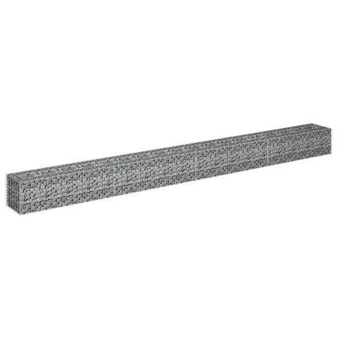 Podwyższona donica gabionowa, galwanizowana stal, 360x30x30 cm Podwyższona donica gabionowa, galwanizowana stal, 360x30x30 cm