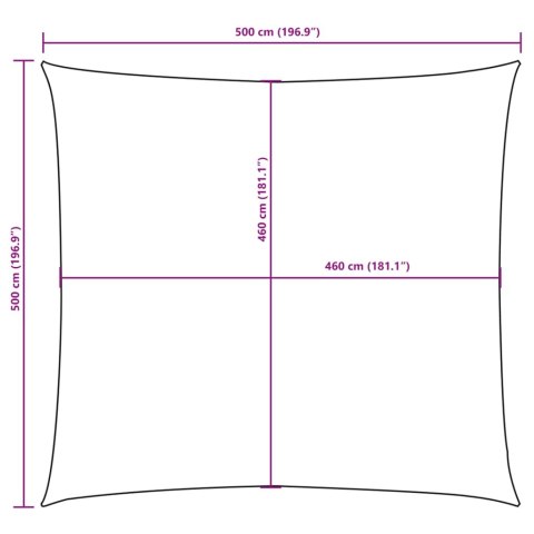 Kwadratowy żagiel ogrodowy, tkanina Oxford, 5x5 m, taupe Kwadratowy żagiel ogrodowy, tkanina Oxford, 5x5 m, taupe