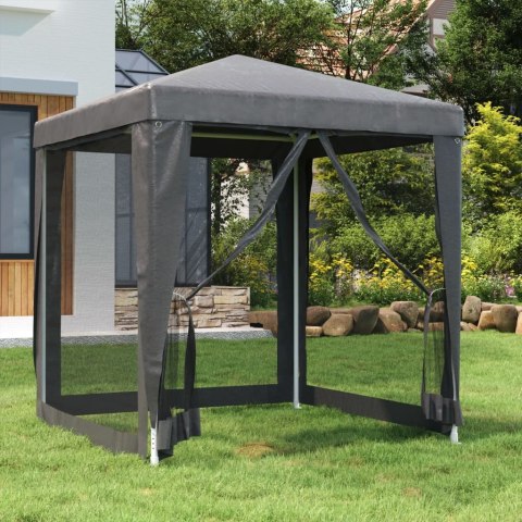  Namiot imprezowy z 4 ścianami z siatki, antracyt, 2x2 m, HDPE