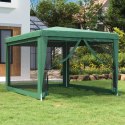  Namiot imprezowy z 4 ścianami z siatki, zielony, 3x4 m, HDPE