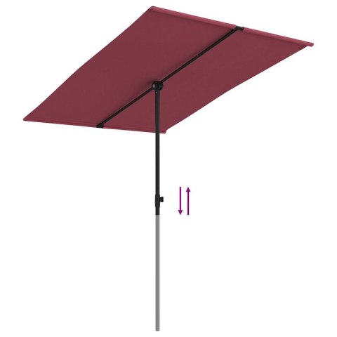 Parasol ogrodowy na aluminiowym słupku, 2x1,5 m, bordowy Parasol ogrodowy na aluminiowym słupku, 2x1,5 m, bordowy