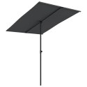  Parasol ogrodowy na aluminiowym słupku, 2x1,5 m, czarny