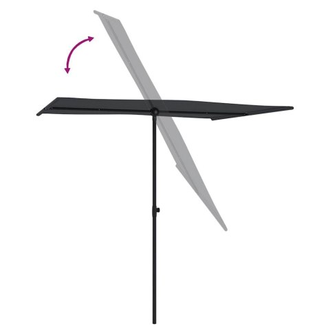 Parasol ogrodowy na aluminiowym słupku, 2x1,5 m, czarny Parasol ogrodowy na aluminiowym słupku, 2x1,5 m, czarny