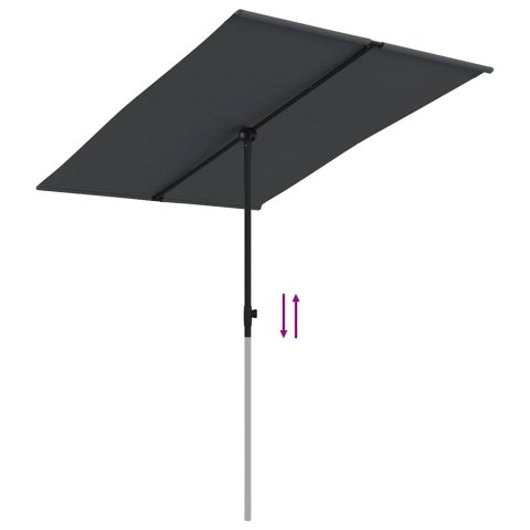 Parasol ogrodowy na aluminiowym słupku, 2x1,5 m, czarny Parasol ogrodowy na aluminiowym słupku, 2x1,5 m, czarny