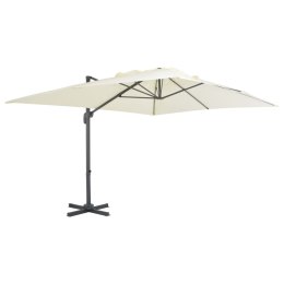  Parasol wiszący z aluminiowym słupkiem, 400x300 cm, piaskowy