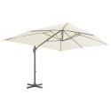  Parasol wiszący z aluminiowym słupkiem, 400x300 cm, piaskowy