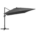  Parasol z LED i aluminiowym słupkiem, 400x300 cm, antracytowy