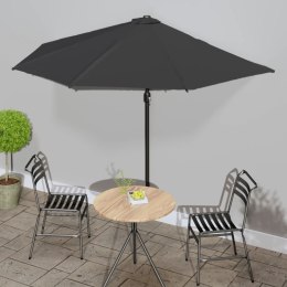  Półparasol balkonowy, aluminiowy słupek, czarny, 300x155x223 cm