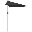  Półparasol balkonowy, aluminiowy słupek, czarny, 300x155x223 cm