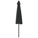  Półparasol balkonowy, aluminiowy słupek, czarny, 300x155x223 cm