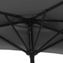  Półparasol balkonowy, aluminiowy słupek, czarny, 300x155x223 cm