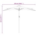  Półparasol balkonowy na słupku z aluminium, 270x144cm, antracyt