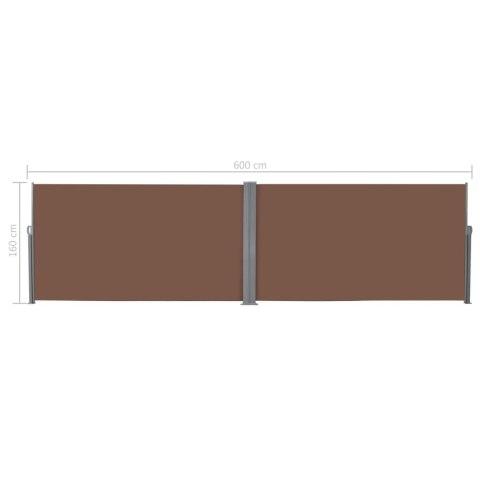 Zwijana markiza boczna, 160 x 600 cm, brązowa Zwijana markiza boczna, 160 x 600 cm, brązowa