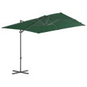  Parasol wiszący ze stalowym słupkiem, 250x250 cm, zielony
