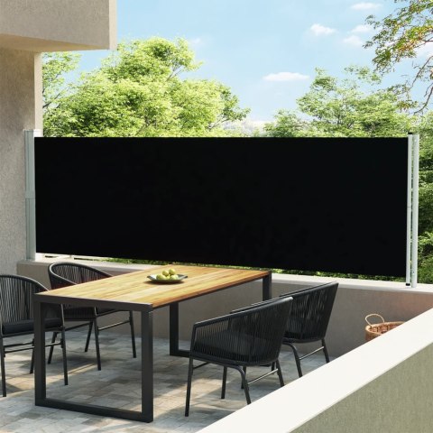  Wysuwana markiza boczna na taras, 140 x 600 cm, czarna
