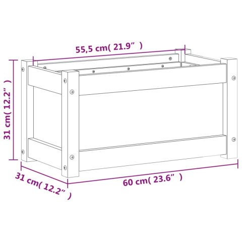 Donica ogrodowa, 60x31x31 cm, lite drewno sosnowe Donica ogrodowa, 60x31x31 cm, lite drewno sosnowe