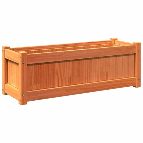 Donica ogrodowa, woskowy brąz, 90x31x31 cm, lite drewno sosnowe Donica ogrodowa, woskowy brąz, 90x31x31 cm, lite drewno sosnowe