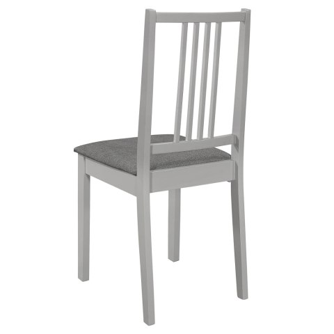 Krzesła z poduszkami, 4 szt., szare, lite drewno Krzesła z poduszkami, 4 szt., szare, lite drewno