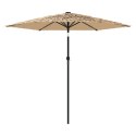  Parasol ogrodowy na stalowym słupku, brązowy, 268x268x226 cm