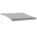  Ręcznie zwijana markiza z LED, antracytowo-biała, 400x300 cm