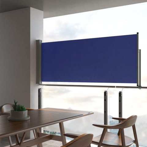Wysuwana markiza boczna na taras, 100 x 300 cm, niebieska Wysuwana markiza boczna na taras, 100 x 300 cm, niebieska