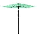  Parasol ogrodowy na stalowym słupku, zielony, 223x223x213 cm