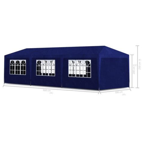 Namiot imprezowy, 3 x 9 m, niebieski Namiot imprezowy, 3 x 9 m, niebieski
