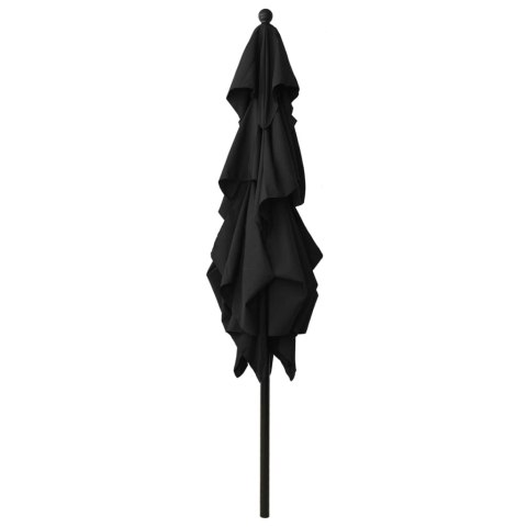 3-poziomowy parasol na aluminiowym słupku, czarny, 2,5x2,5 m 3-poziomowy parasol na aluminiowym słupku, czarny, 2,5x2,5 m