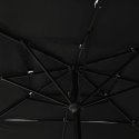  3-poziomowy parasol na aluminiowym słupku, czarny, 2,5x2,5 m