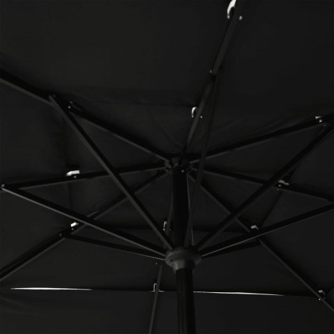 3-poziomowy parasol na aluminiowym słupku, czarny, 2,5x2,5 m 3-poziomowy parasol na aluminiowym słupku, czarny, 2,5x2,5 m