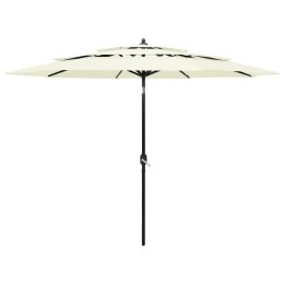  3-poziomowy parasol na aluminiowym słupku, piaskowy, 3 m