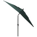  3-poziomowy parasol na aluminiowym słupku, zielony, 2,5x2,5 m