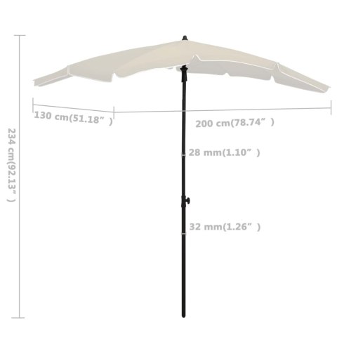 Parasol ogrodowy na słupku, 200x130 cm, piaskowy Parasol ogrodowy na słupku, 200x130 cm, piaskowy