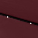  Parasol ogrodowy z LED i stalowym słupkiem, bordowy, 2x3 m