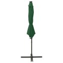  Parasol wiszący z LED i słupkiem, zielony, 300 cm