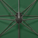  Parasol wiszący z LED i słupkiem, zielony, 300 cm